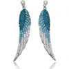 Ocean Blue Earrings With European Style Charm Angel Wings