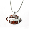 Coffee Crytsal American Football Necklace