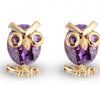 Fashion Jewelry Owl Gold Plated Stud Earrings