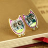 Cute Wisdom Bird Owl Rhinestone Earring