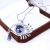 Crystal Teardrop Magic Eye Lashes Necklace