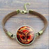 Hunger Games Glass Art Picture Leather Bracelet