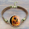 Hunger Games Glass Art Picture Leather Bracelet