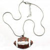 Coffee Crytsal American Football Necklace